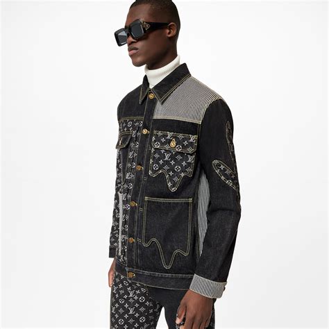 black lv denim jacket|Lv monogram denim jacket.